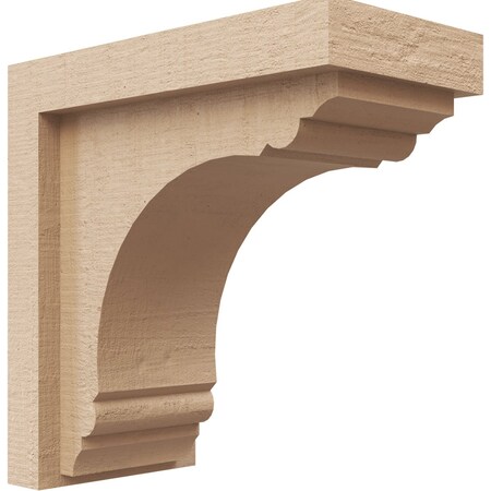 Ekena Millwork 4"W x 8"D x 8"H Classic Warren Rough Cedar Woodgrain TimberThane Corbel, Primed Tan CORUR04X08X08WARRCPR